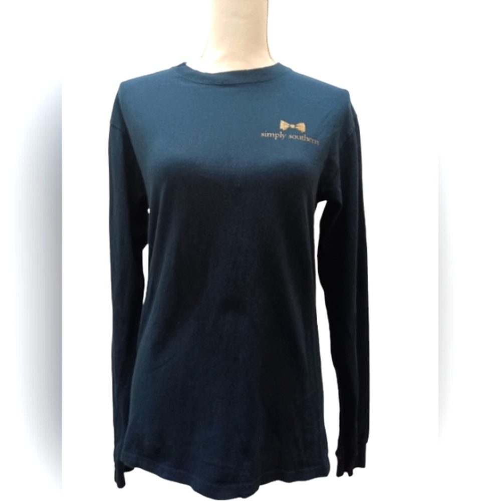 SIMPLY SOUTHERN COLLECTION Blue With A Grateful Heart Long Sleeve  Small